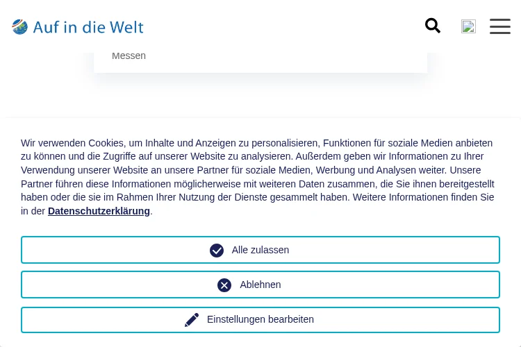 Auf in die Welt