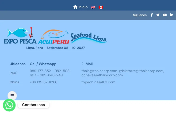 Expo Pesca & Acuiperu. Seafood Lima 2027