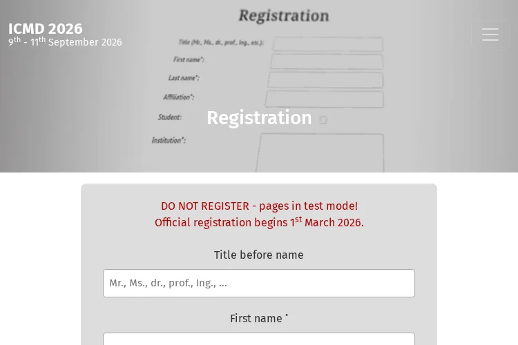 ICMD 2026