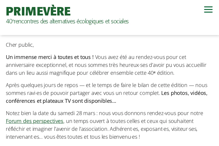 Primevère 2026