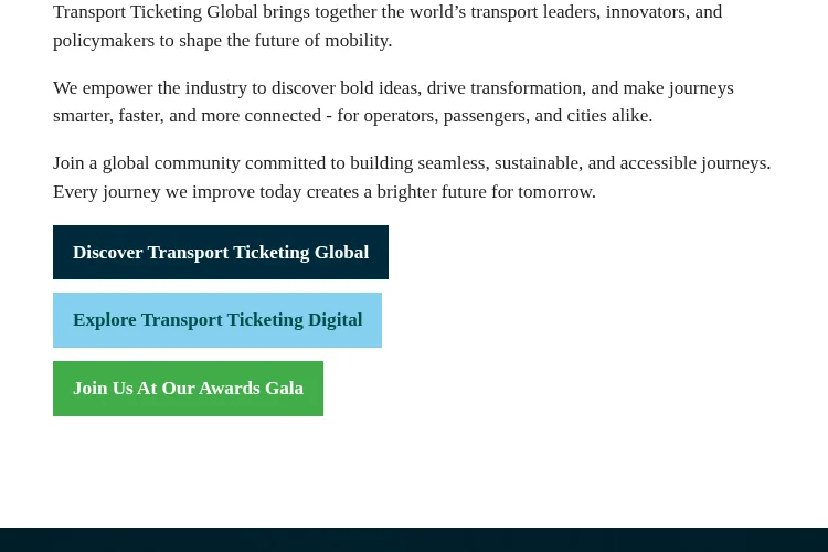 Transport Ticketing Global 2026